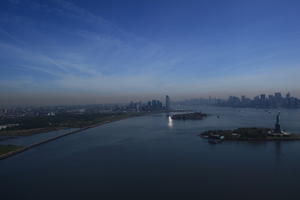 cityscape, day, elevated, Manhattan, New York, river, ship, The United States