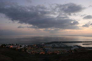 Canarias, cloud, dusk, elevated, evening, harbour, Las Palmas, seascape, sky, Spain, sunset