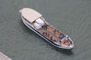 above, aerial view, autumn, boat, day, diffuse, diffused light, France, Ile-De-France, Paris, river