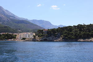 coastline, Croatia, day, eye level view, Makarska, seascape, Splitsko-Dalmatinska, summer, tree, vegetation