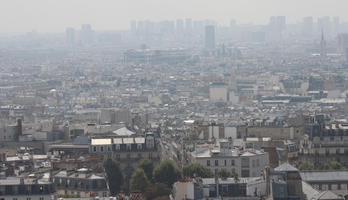 aerial view, autumn, city, cityscape, day, diffuse, diffused light, France, Ile-De-France, Paris