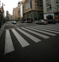 autumn, crossing, day, diffuse, diffused light, eye level view, Madrid, Madrid, Spain, street, urban