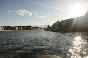 canal, Copenhagen , day, dusk, eye level view, winter