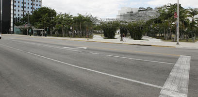 day, diffuse, diffused light, eye level view, Florida, Miami, park, pavement, street, summer, The United States