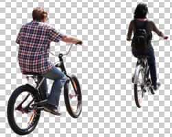 back, casual, caucasian, couple, cutout, cutout couples, cutout people, cycling, day, eye level view, people, summer, sunny