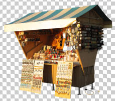 cutout, day, eye level view, kiosk, souvenir, sunny