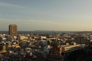 Alicante, cityscape, dusk, elevated, Spain, Valenciana