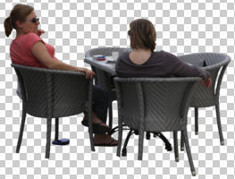 back, casual, caucasian, couple, cutout, cutout couples, cutout furniture, cutout people, day, diffuse, diffused light, eye level view, female, furniture, sitting, spring, woman