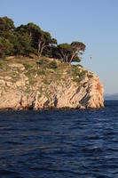 coastline, Croatia, day, eye level view, Makarska, rockery, seascape, Splitsko-Dalmatinska, summer, tree, vegetation