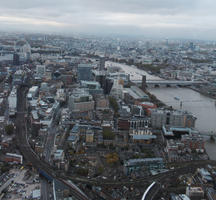 aerial view, city, day, diffuse, diffused light, England, London, overcast, river, The United Kingdom, urban, winter