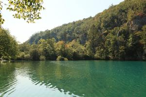 Croatia, day, eye level view, Karlovacka, lake, mountain, sunny, tree, vegetation