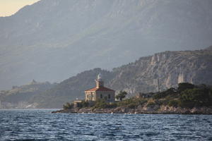 coastline, Croatia, day, eye level view, lighthouse, Makarska, mountain, seascape, Splitsko-Dalmatinska, summer, tree, vegetation