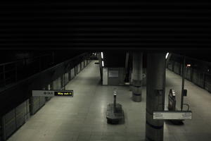 above, artificial lighting, England, London, night, station, The United Kingdom