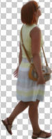 ambient light, back, casual, caucasian, cutout, cutout people, cutout women, day, eye level view, female, summer, walking, woman