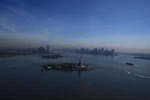 cityscape, day, elevated, Manhattan, New York, river, ship, The United States