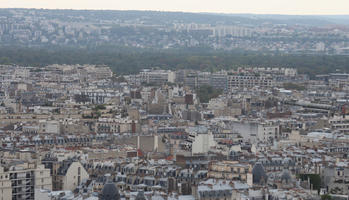 aerial view, autumn, city, cityscape, day, diffuse, diffused light, France, Ile-De-France, Paris