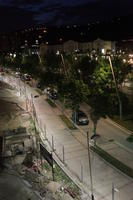 artificial lighting, Bilbao, elevated, night, Pais Vasco, Spain, street, vegetation