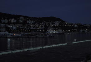 artificial lighting, city lights, elevated, evening, France, harbour, Nice, night, Provence Alpes Cote D