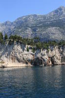 coastline, Croatia, day, eye level view, Makarska, mountain, seascape, Splitsko-Dalmatinska, summer, vegetation