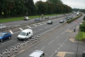 car, day, elevated, England, grass, guardrail, London, natural light, road, The United Kingdom, vegetation