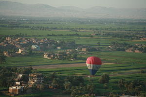 aerial view, balloon, dusk, East Timor, Egypt, Egypt, palm, town, tree, vegetation