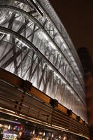 artificial lighting, below, facade, night, Poland, Poznan, shopping centre, Wielkopolskie