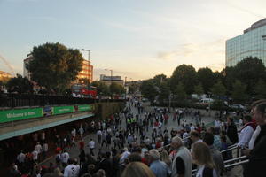 crowd, dusk, elevated, England, London, people, station, The United Kingdom