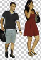 casual, caucasian, couple, cutout, cutout couples, cutout people, day, eye level view, front, summer, sunny, walking