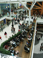 cafe, day, eating, elevated, England, group, indoor lighting, interior, London, mall, natural light, people, shopping centre, sitting, The United Kingdom