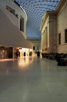 artificial lighting, British Museum, ceiling, England, eye level view, floor, indoor lighting, interior, London, museum, people, retail, sitting, The United Kingdom, wall, winter