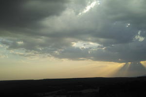 Andalucia, cloud, dusk, evening, eye level view, San Pedro, sky, Spain, summer, sun glare, sunset