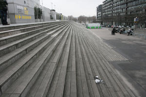 city, day, decking, eye level view, France, Ile-De-France, natural light, Paris, steps, urban, winter