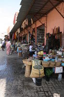 autumn, day, eye level view, food, market, Marrakech, Marrakesh, Morocco, stall, sunny