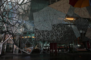 Australia, cafe, day, eye level view, facade, glass, indoor lighting, interior, Melbourne, natural light, station, Victoria