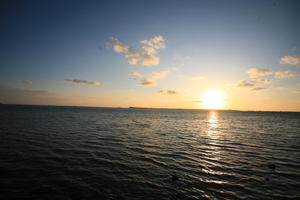 cloud, dusk, eye level view, Florida, Miami, seascape, sky, sun, sunset, The United States