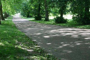 day, England, eye level view, grass, London, park, path, shady, summer, sunny, The United Kingdom