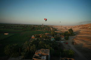 aerial view, balloon, building, dusk, East Timor, Egypt, Egypt, palm, vegetation