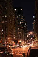 artificial lighting, eye level view, Manhattan, New York, night, street, The United States, urban