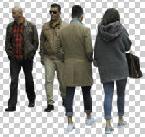 ambient light, autumn, casual, cutout, cutout groups, cutout people, day, diffuse, diffused light, eye level view, group, natural light, people, walking