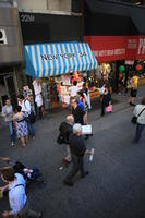 day, elevated, Manhattan, New York, people, retail, shop, standing, street, summer, sunny, The United States, walking