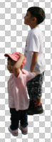 casual, cutout, cutout kids, cutout people, day, eye level view, kids, side, standing, summer, sunny