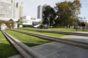 autumn, California, day, eye level view, grass, park, pavement, San Francisco, steps, sunny, The United States