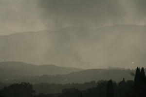 Chateauneuf, cloud, dusk, elevated, France, mountain, overcast, Provence Alpes Cote D