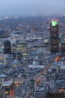 aerial view, artificial lighting, city, city lights, diffuse, diffused light, England, evening, London, The United Kingdom, urban, winter