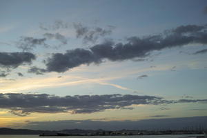 backlight, cloud, cloudy, Cumulus, day, dusk, eye level view, natural light, open space, sky