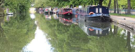 boat, canal, day, England, eye level view, London, spring, sunny, The United Kingdom