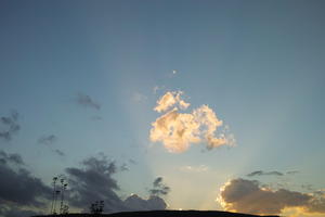 afternoon, autumn, cloud, cloudy, Cumulus, day, eye level view, natural light, open space, sky, sunset