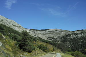 autumn, bright, cliffs, day, eye level view, France, mountain, Provence Alpes Cote D