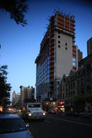 artificial lighting, dusk, eye level view, Manhattan, New York, street, The United States, transport, truck