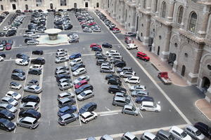 car, city, day, elevated, Italia , Lazio, parking, Rome, summer, sunny, urban